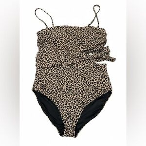 Pepper & Zoe Women's Cheetah Print One Piece Bathing Suit Size Large